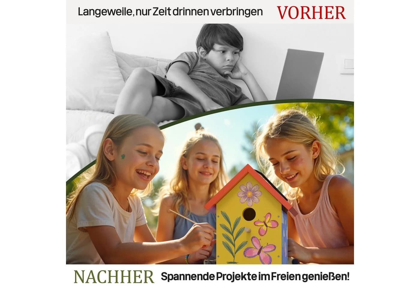 Eli Insektenhotel Bausatz für Kinder aus Kiefernholz zum Bemalen DIY Bienenhaus - Bild 3