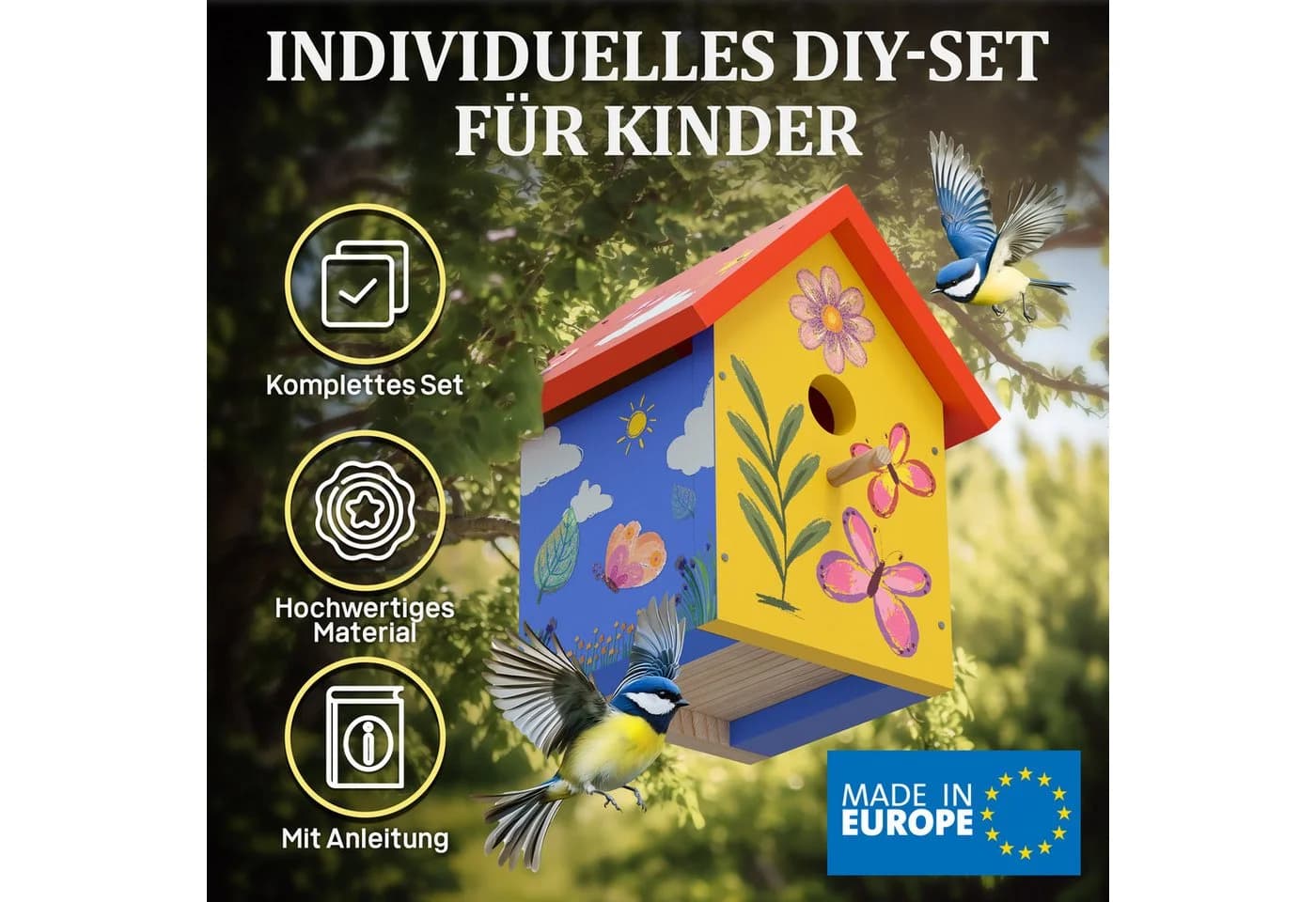 Eli Insektenhotel Bausatz für Kinder aus Kiefernholz zum Bemalen DIY Bienenhaus - Bild 5