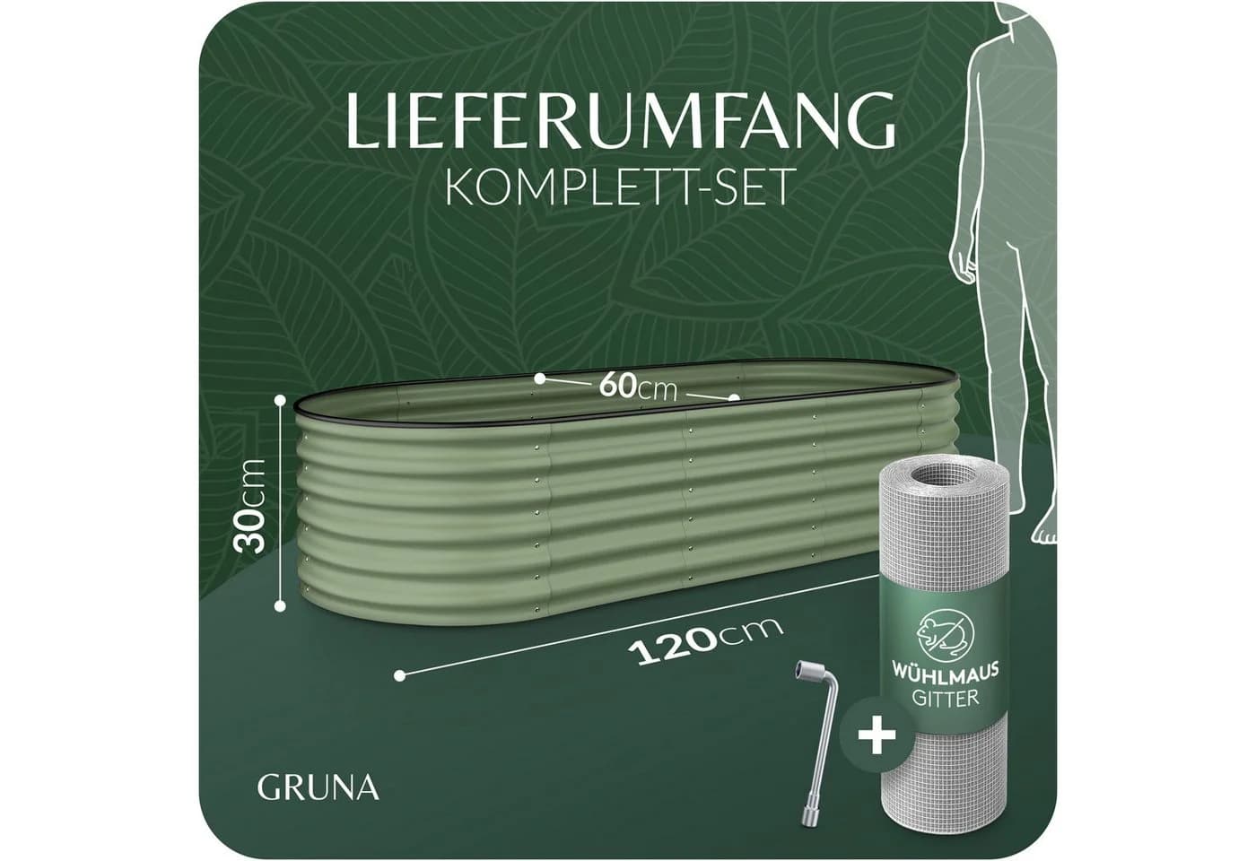 GRUNA Hochbeet Metall 6 in 1 Modular Kit