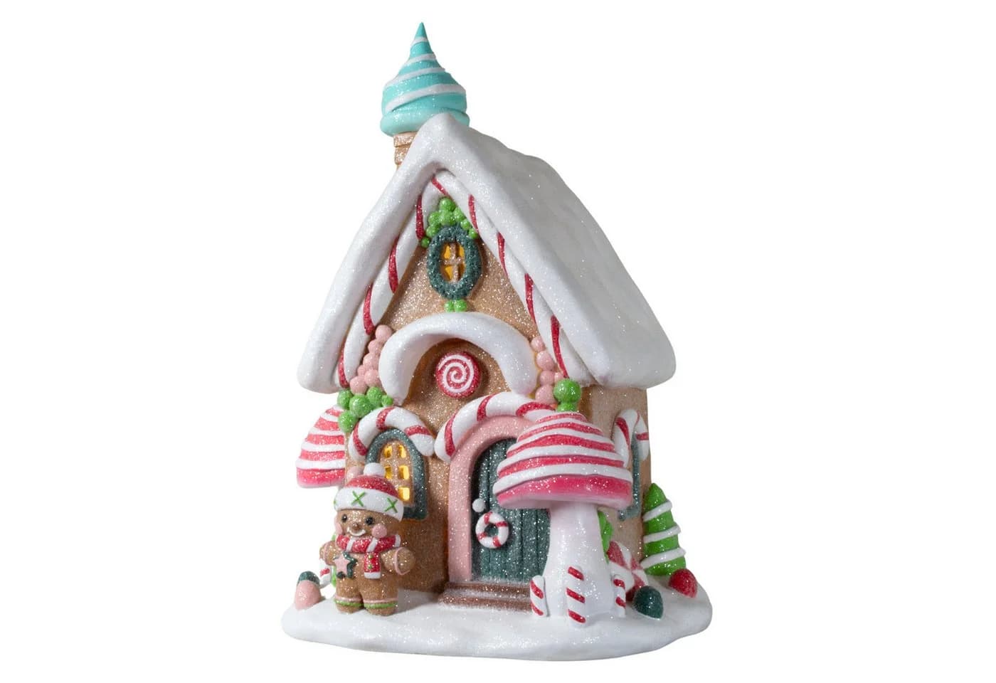 Christmas Paradise Lebkuchenhaus LED 30cm Bunt Pastellfarben - Bild 2