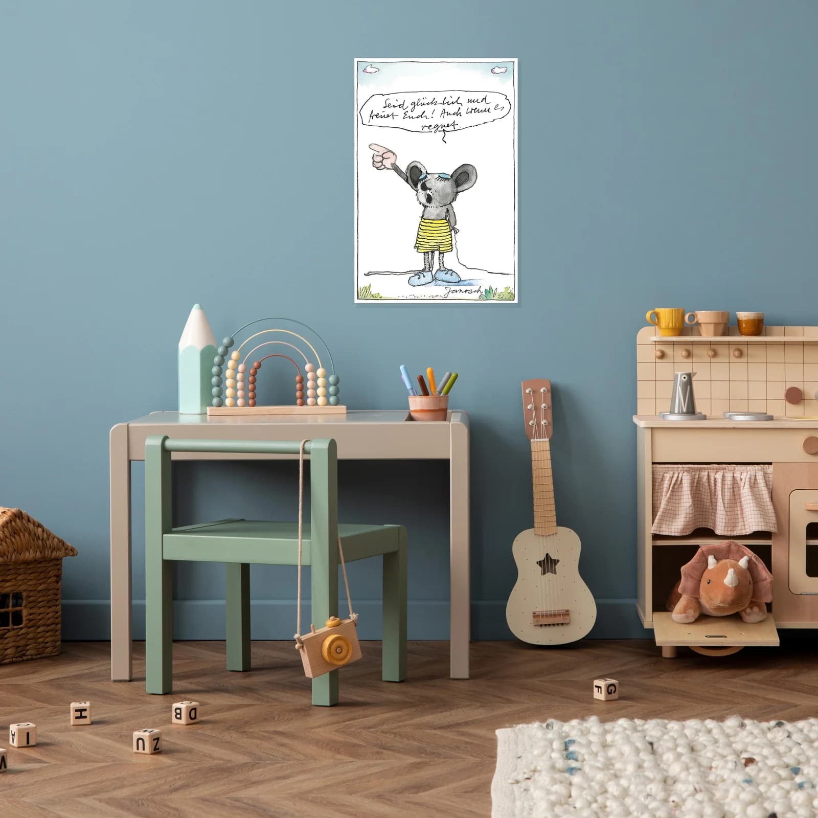 LUCKYLINDE Wanddeko Maus Motiv JANOSCH Stahlschild Bunt