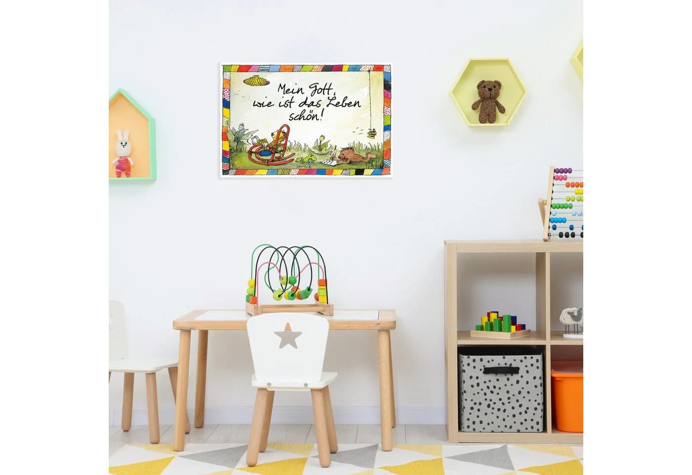 LuckyLinde Wanddeko JANOSCH Tiger & Bär Stahlschild Bunt