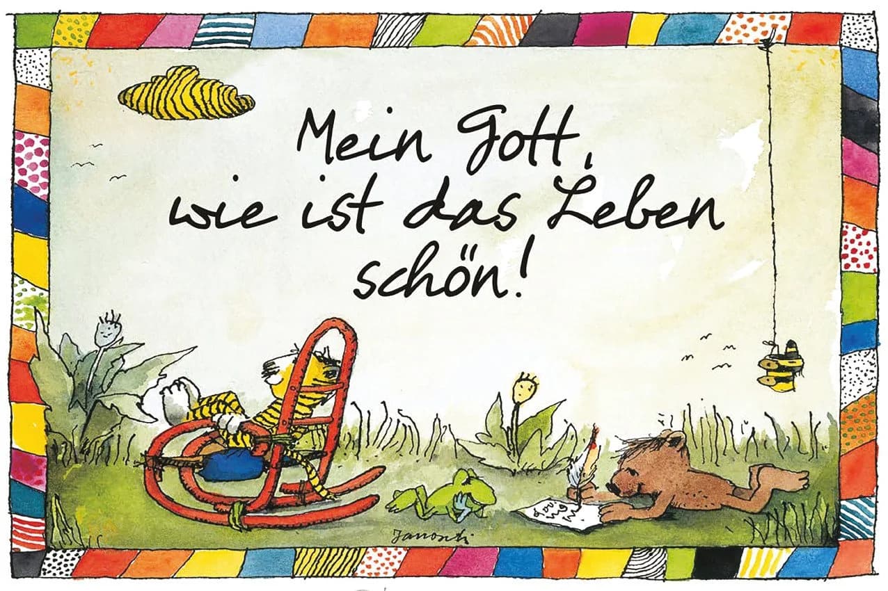 LuckyLinde Wanddeko JANOSCH Tiger & Bär Stahlschild Bunt - Bild 2