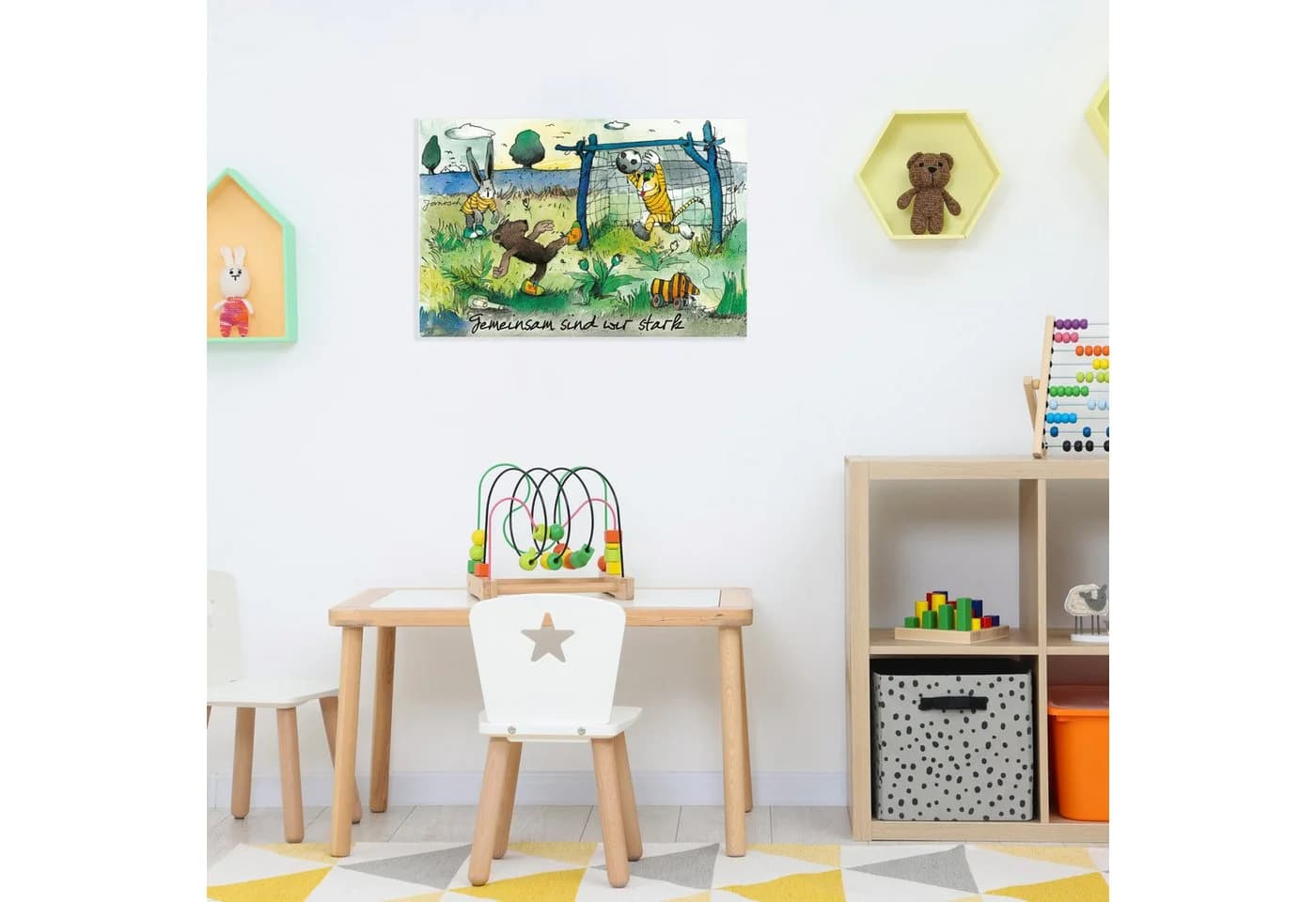 LuckyLinde Wanddekoobjekt JANOSCH Tiger & Bär Stahlschild Bunt