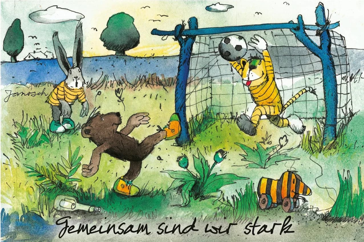 LuckyLinde Wanddekoobjekt JANOSCH Tiger & Bär Stahlschild Bunt - Bild 2