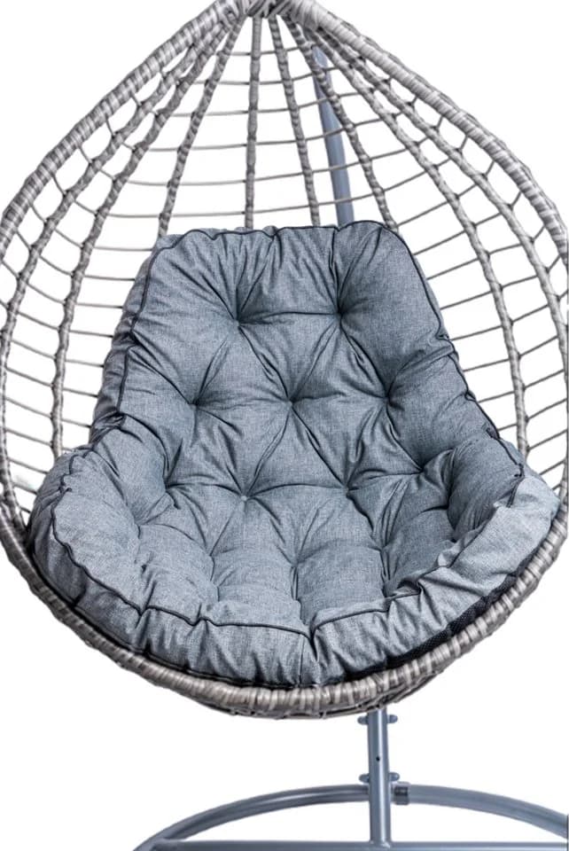 TexDeko Ecolen Hängesessel Kissen Grau Outdoor mit UV-Schutz