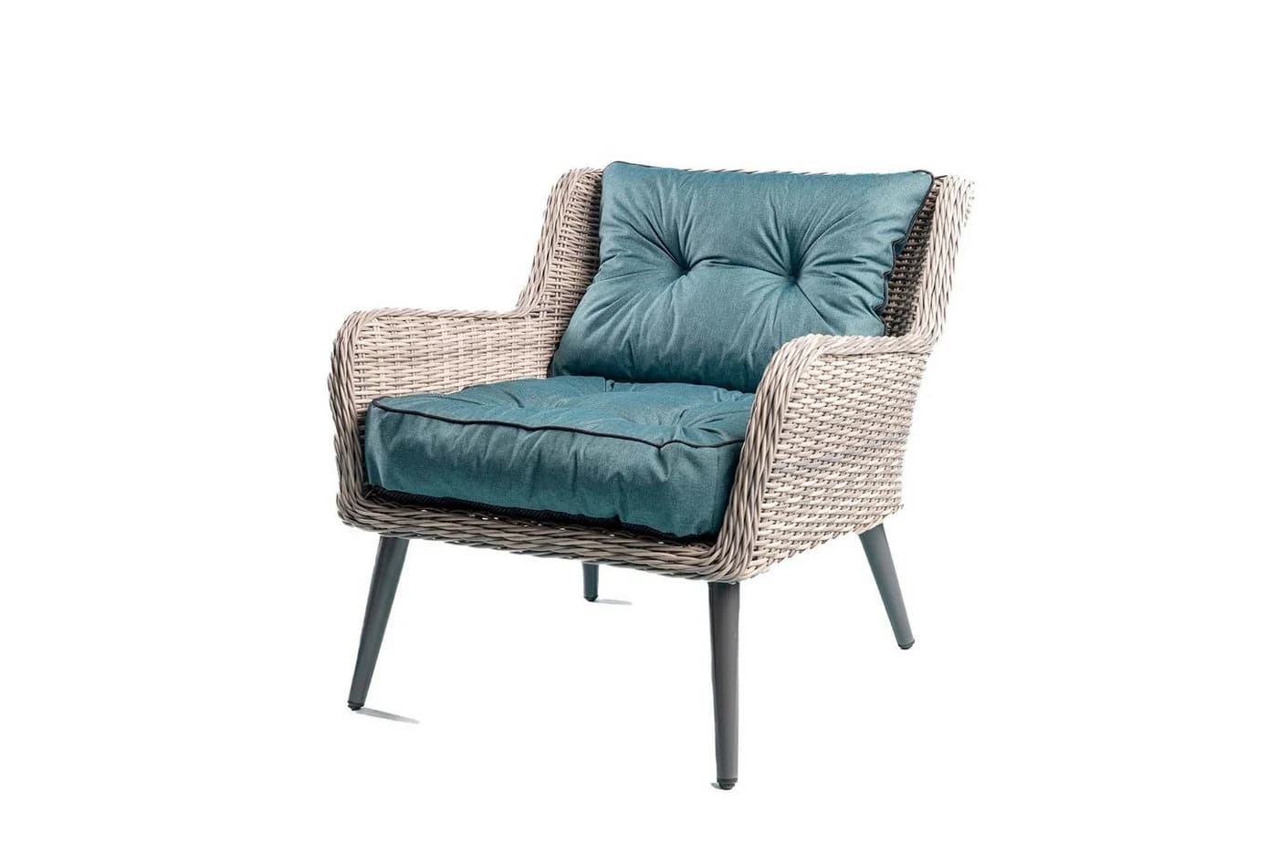 TexDeko Stuhlkissen Loungekissen 2-tlg. Set Gartenpolster UV-Beständig Türkis - Bild 2