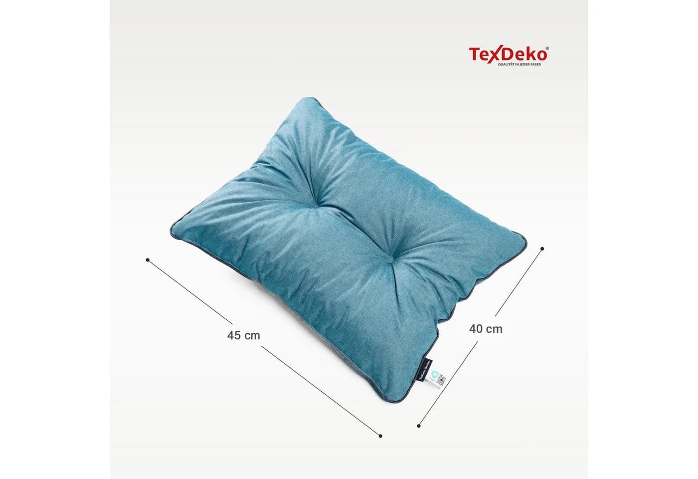 TexDeko Stuhlkissen Loungekissen 2-tlg. Set Gartenpolster UV-Beständig Türkis - Bild 3