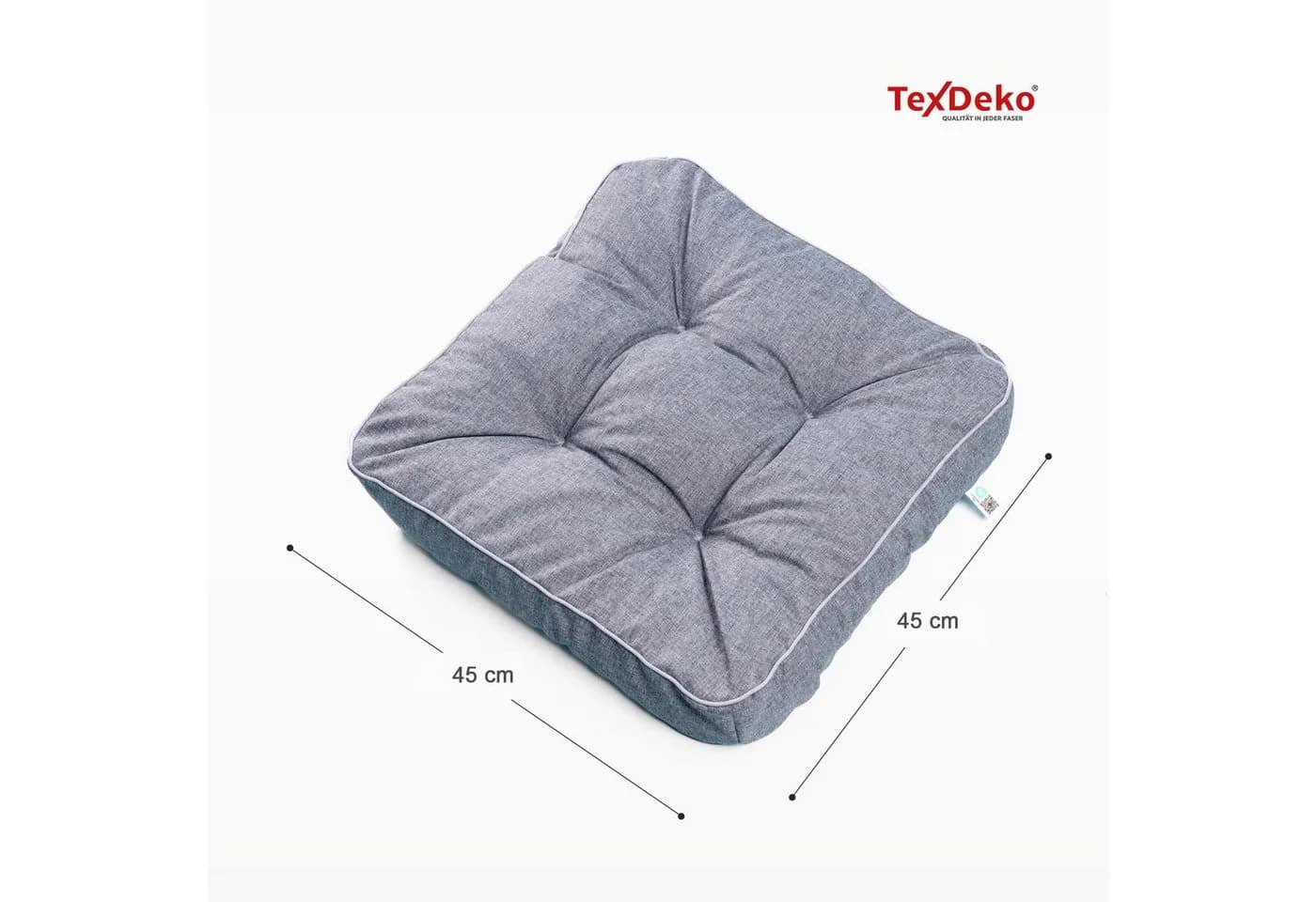 TexDeko Stuhlkissen Loungekissen 2-tlg. Set Gartenpolster für Rattanmöbel UV-Beständig Wasserabweisend mit Anti-Rutsch Boden