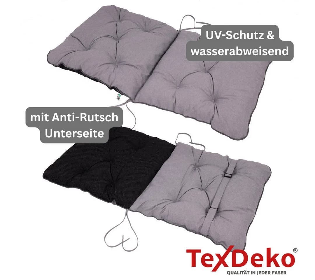 TexDeko Sitzauflage Grau UV-beständig Wasserabweisend - Bild 5