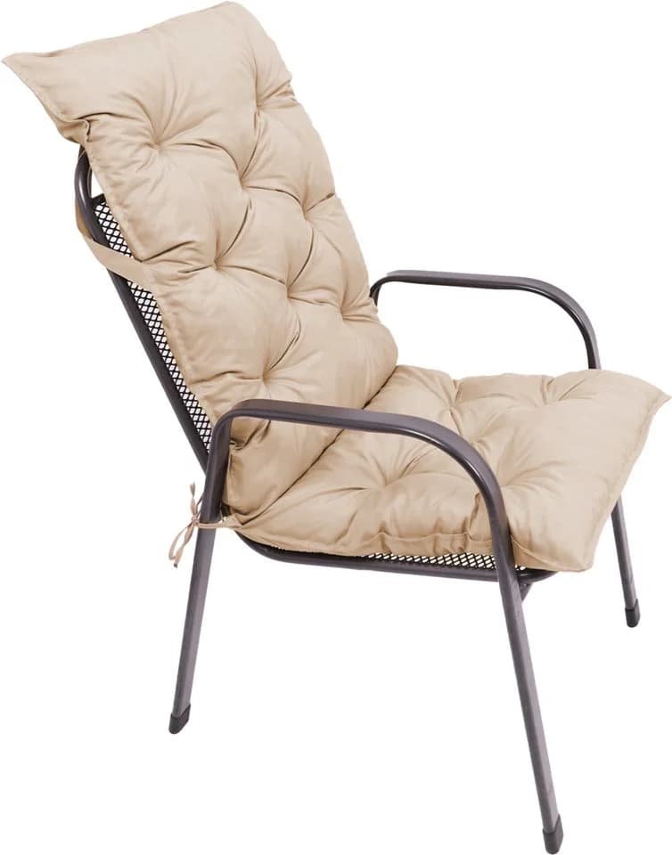 TexDeko Hochlehnerauflage Gartenstuhl beige wasserabweisend - Bild 2