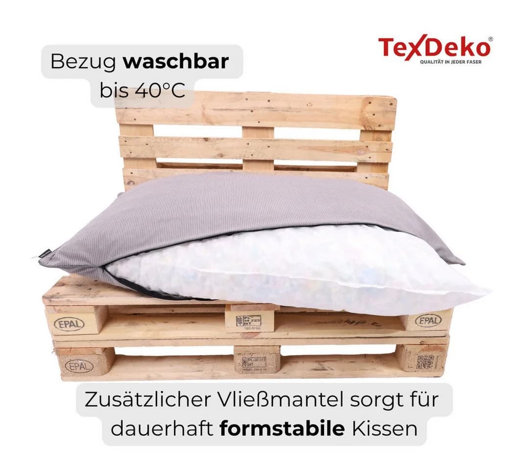 TexDeko Cord Rückenkissen Grau wasserabweisend - Bild 4