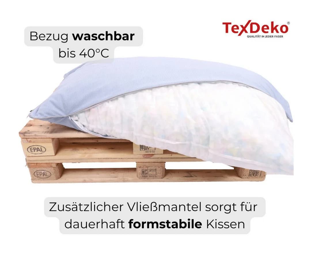 TexDeko Palettenkissen-Set Cord wasserabweisend 2-tlg. Blau - Bild 5