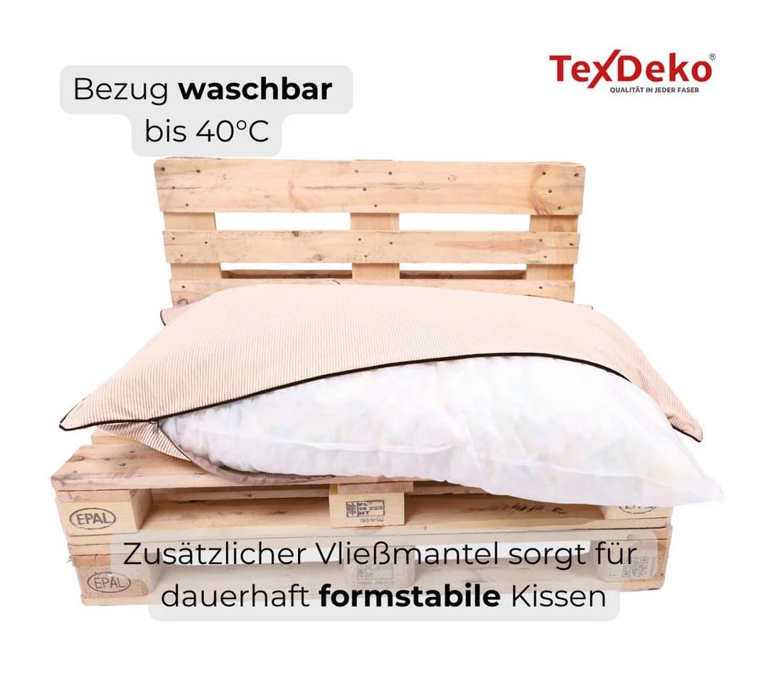 TexDeko Palettenkissen-Set 3-tlg. Beige wasserabweisend - Bild 4