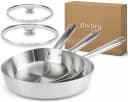 divory Pfannen-Set Edelstahl 5-tlg. 20/24/28 cm unbeschichtet Bild 2