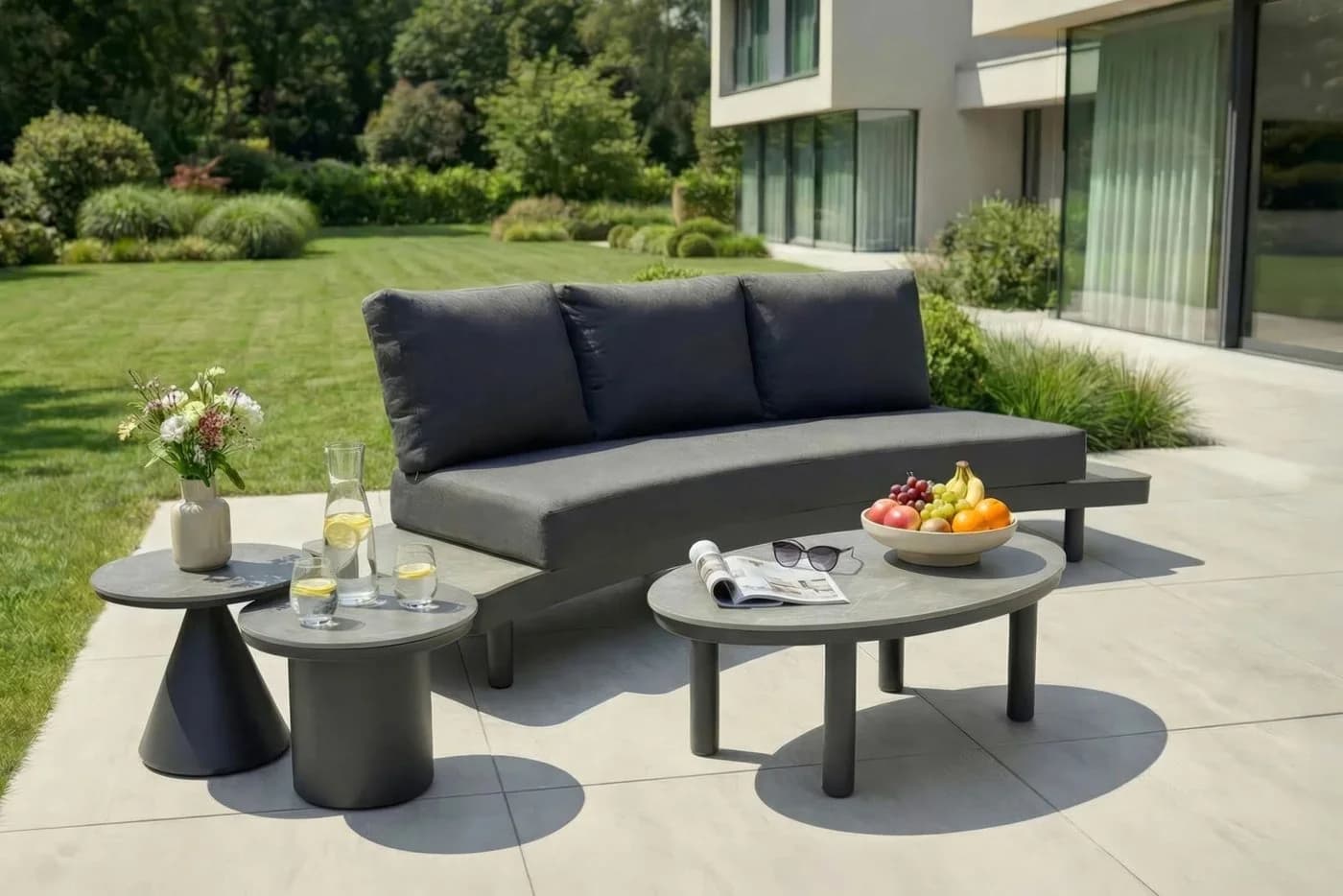 dasmöbelwerk Gartentisch Madison Keramik Betonoptik Anthrazit - Bild 3