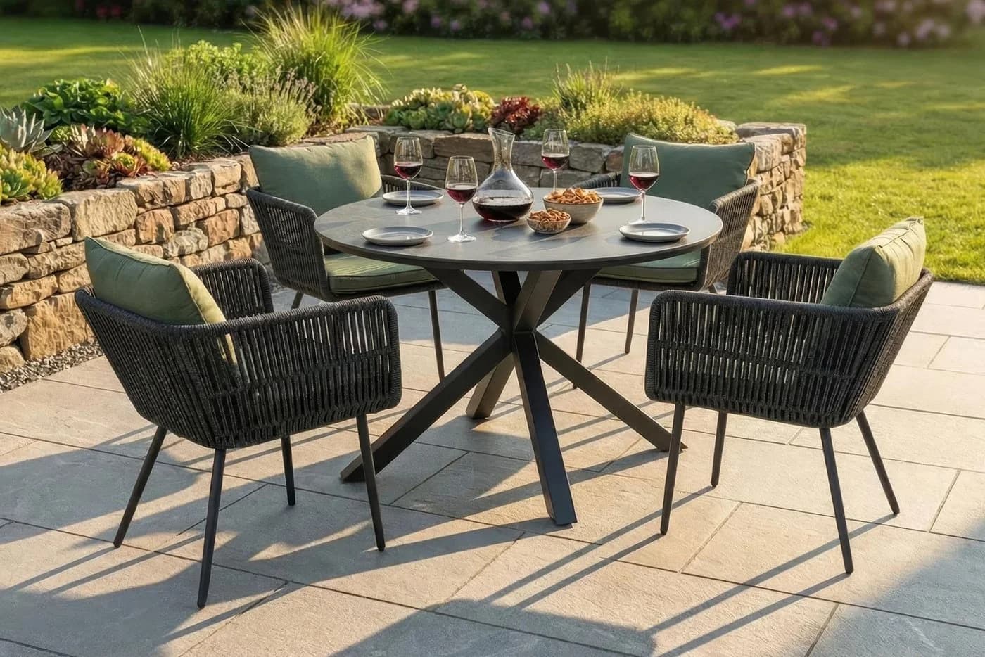 dasmöbelwerk Gartenstuhl Armlehnstuhl Luna Grün mit Polster - Bild 5