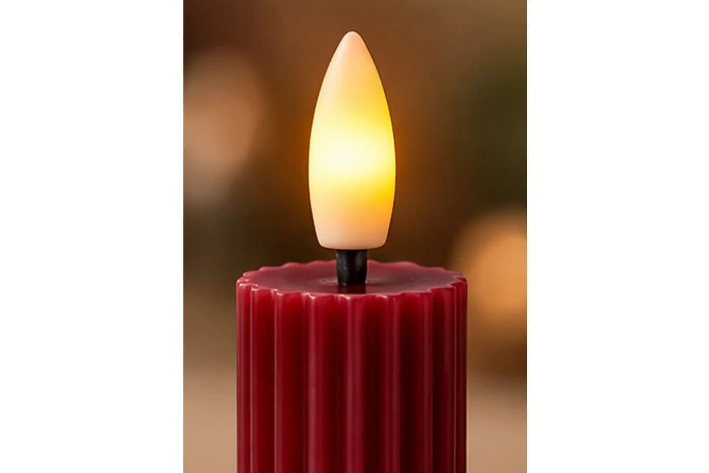 dasmöbelwerk LED-Stabkerzen 2er Set Dunkelrot Timer - Bild 4