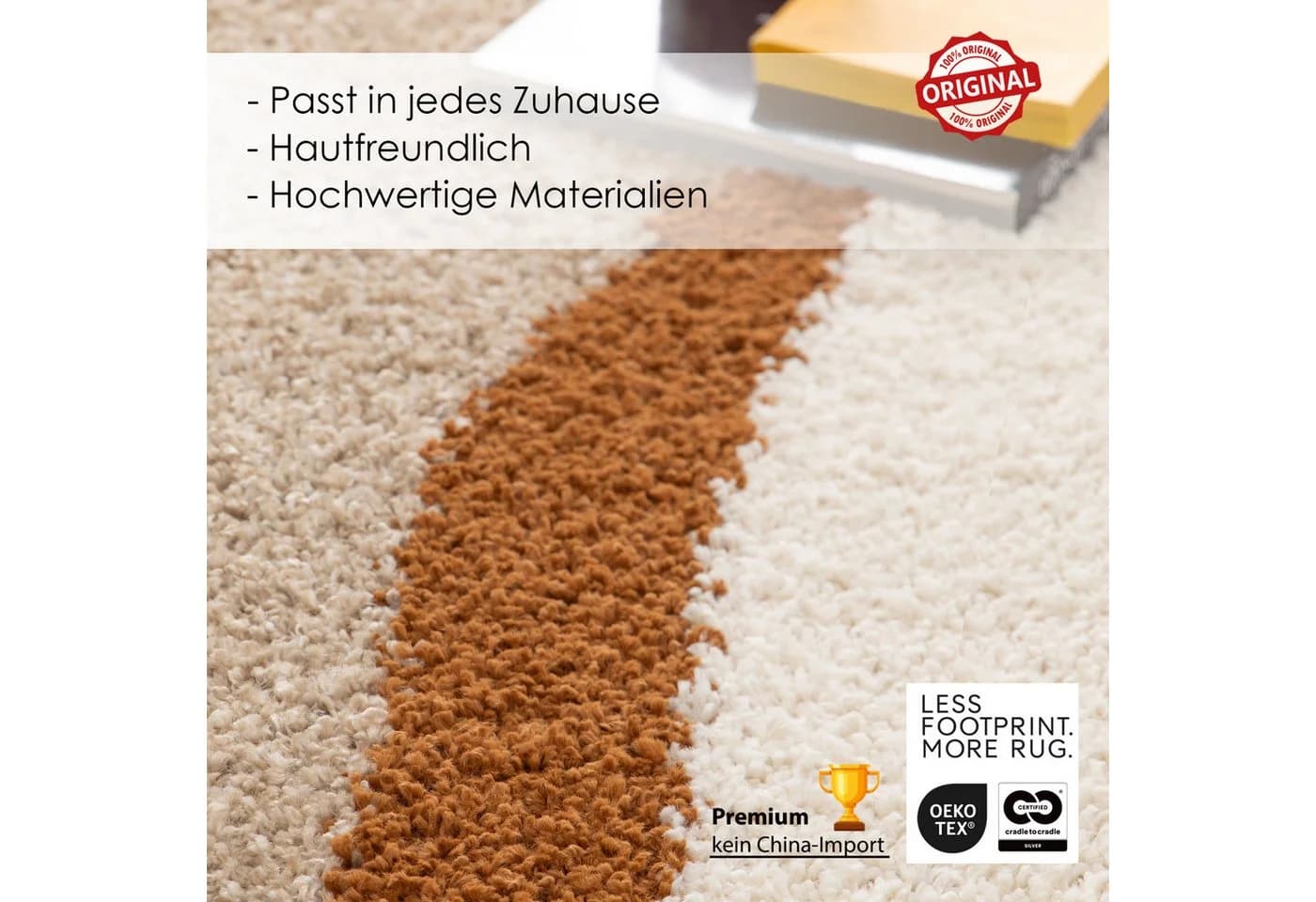 DomDeco Hochflorteppich Lunor Beige Modern - Bild 5