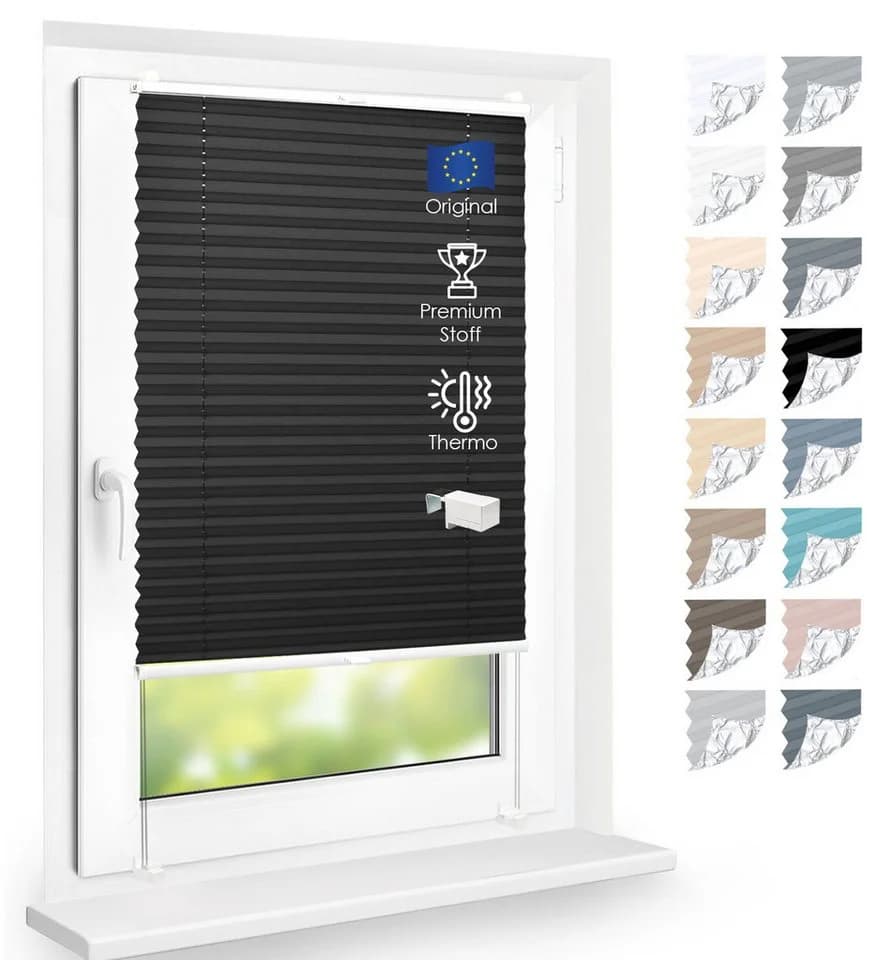 DomDeco Plissee Premium Thermo ohne Bohren Klemmfix - Bild 2