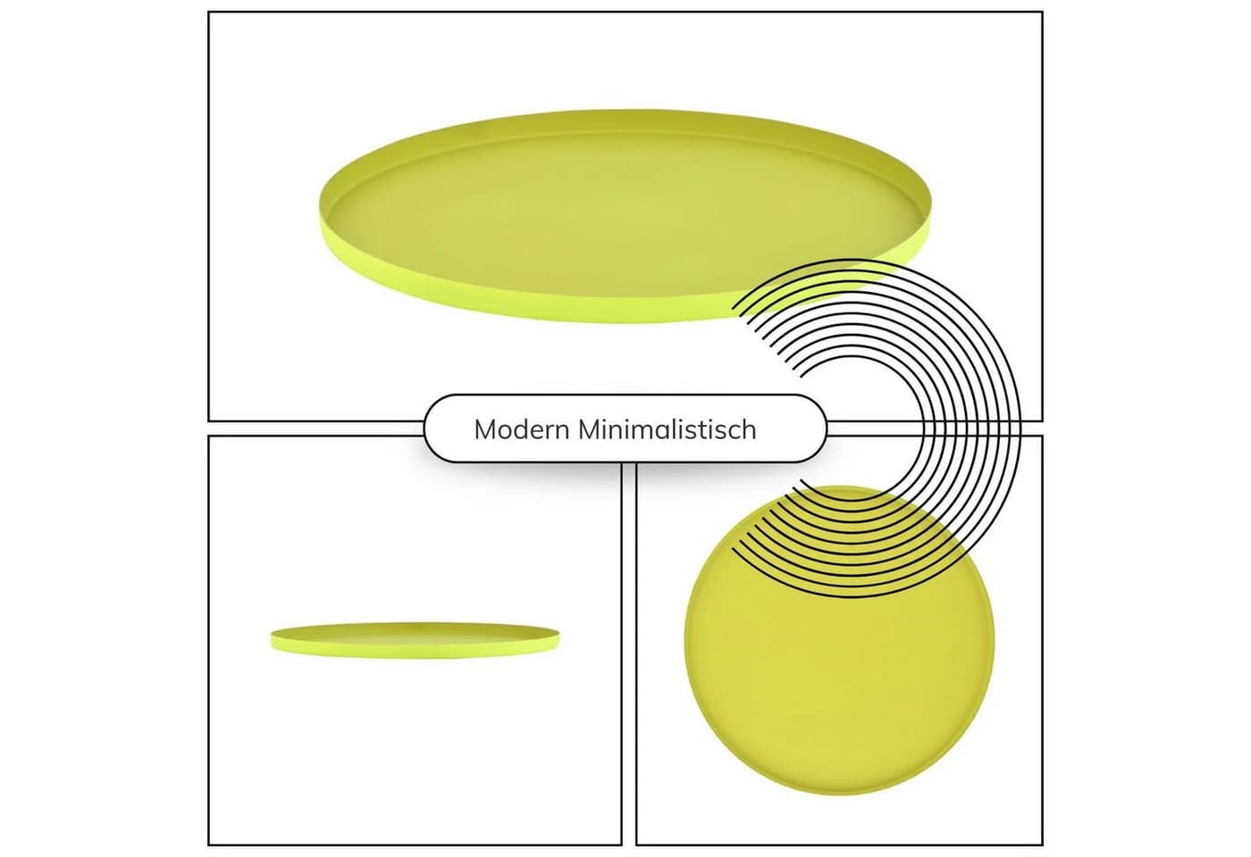Marrakesch Orient & Mediterran Interior Dekotablett Callie Gelb Tablett rund 25cm Boho Chic - Bild 5