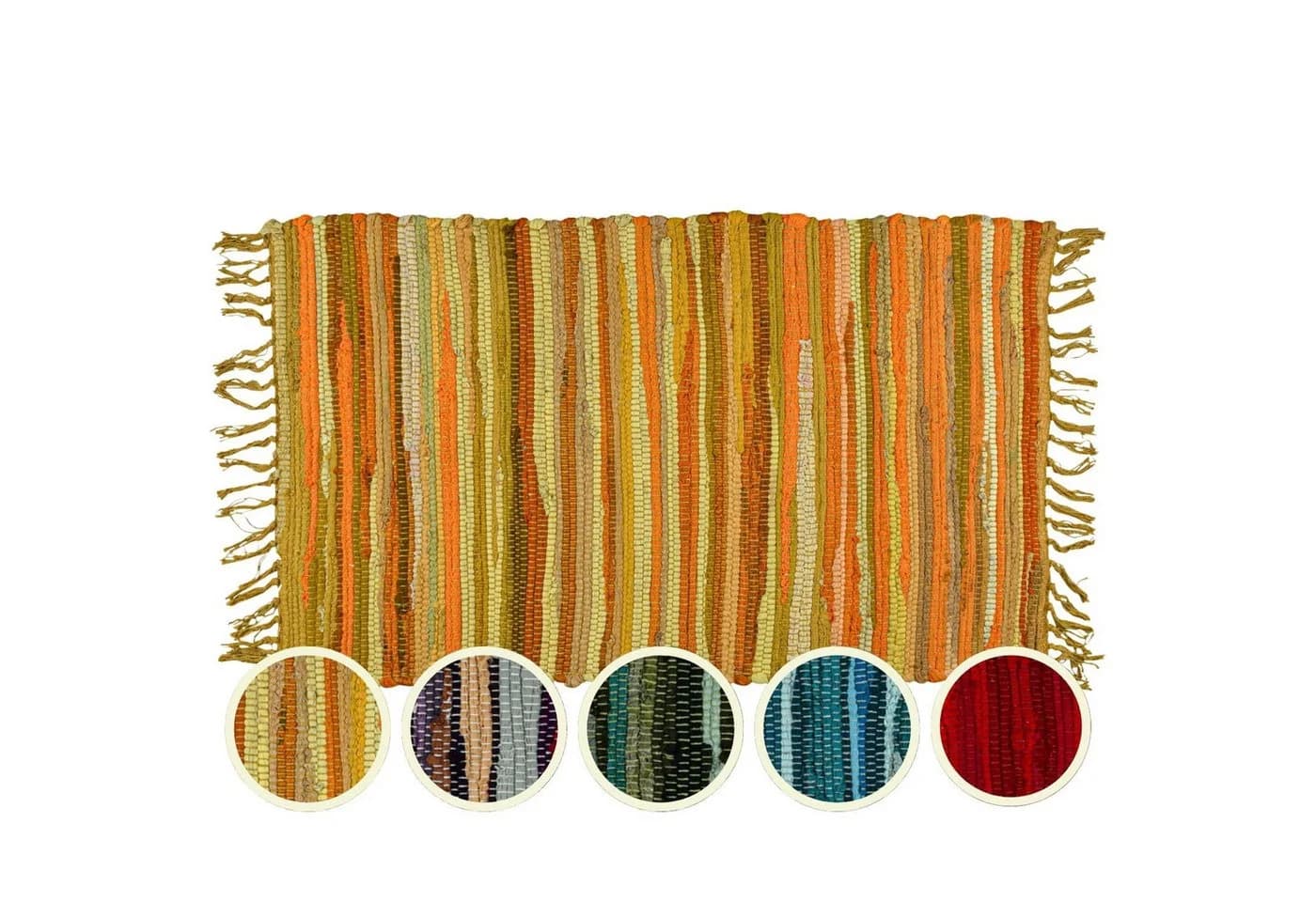 Marrakesch Orient & Mediterran Interior Badematte Callum Gelb Teppich 90x50cm Boho-Vorleger aus recycelter Baumwolle - Bild 2