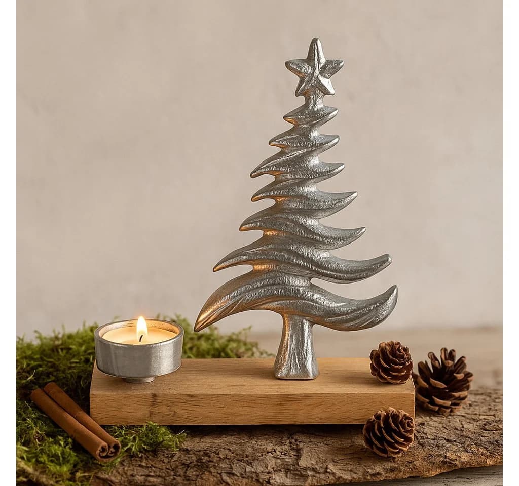 Marrakesch Orient & Mediterran Interior Teelichthalter Xmas 2 Silber Aluminium