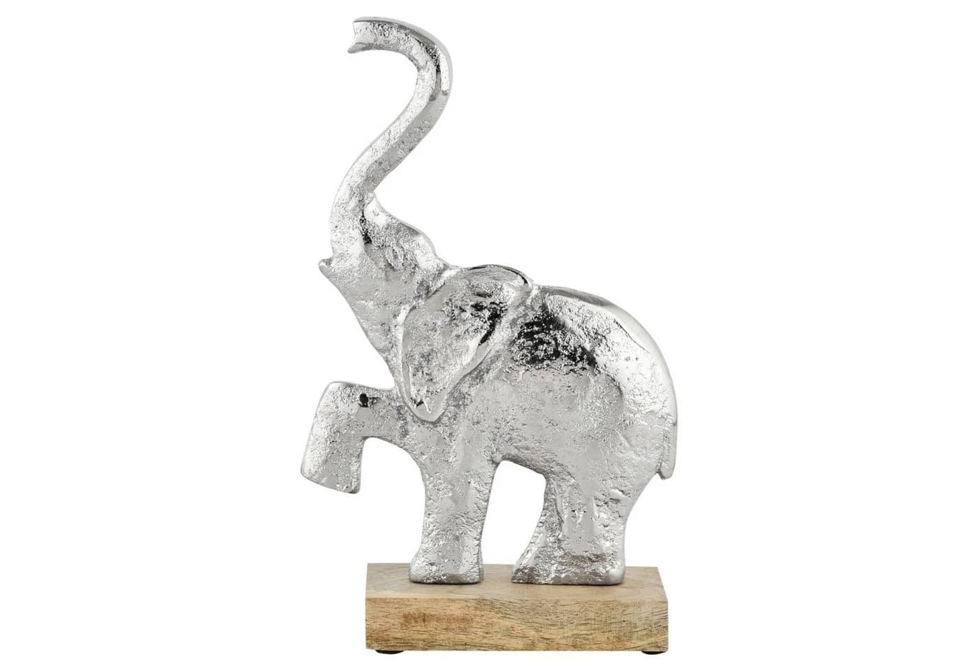 Marrakesch Orient & Mediterran Interior Dekofigur Elefant Silber Aluminium Handarbeit - Bild 2