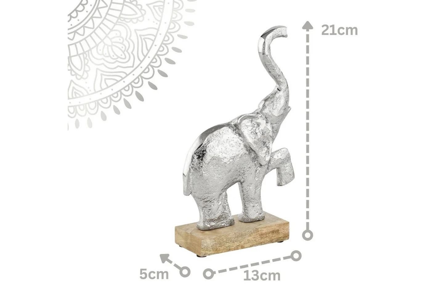Marrakesch Orient & Mediterran Interior Dekofigur Elefant Silber Aluminium Handarbeit - Bild 3
