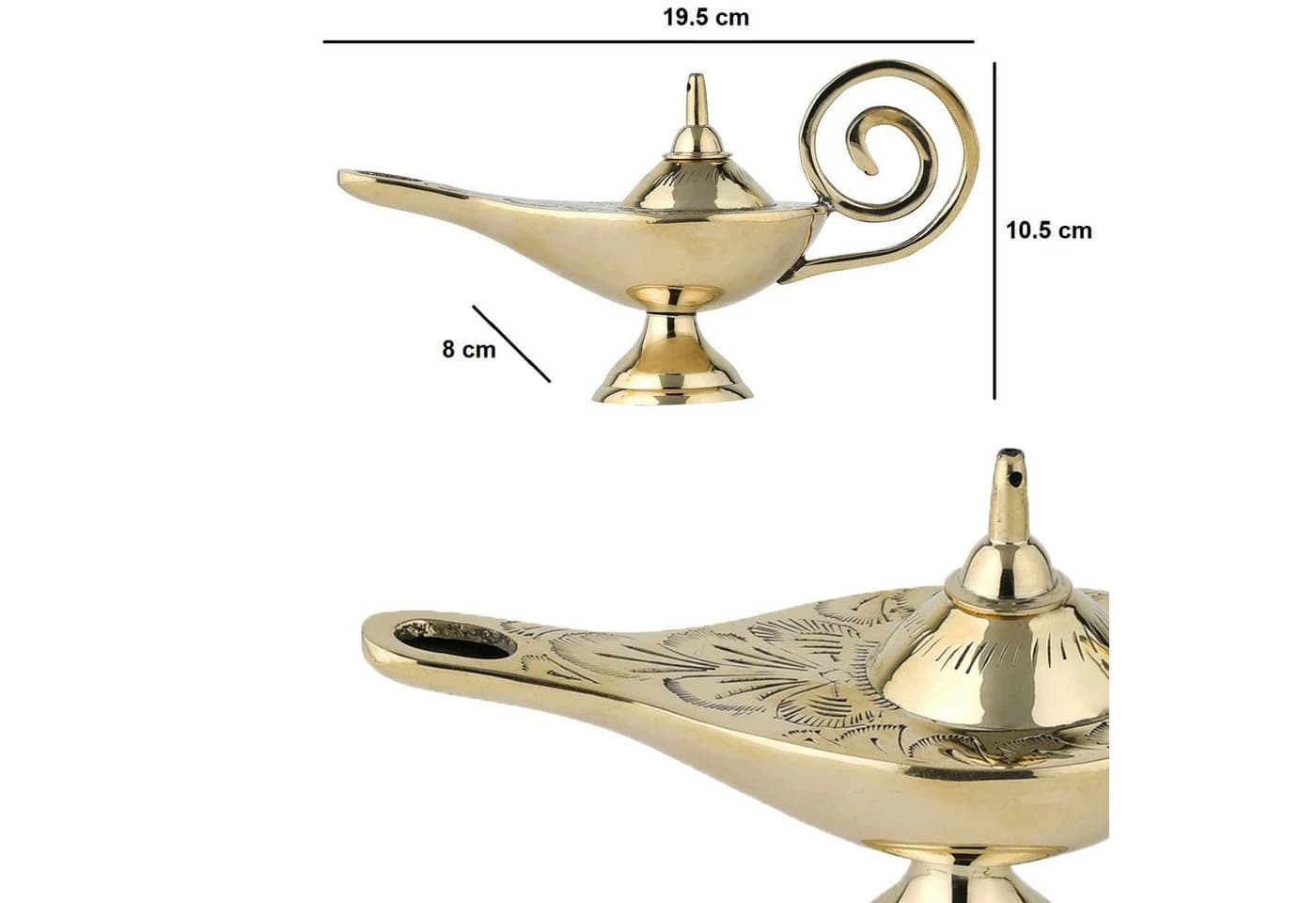 Marrakesch Orient Dekofigur Aladin Wunderlampe Jini Gold