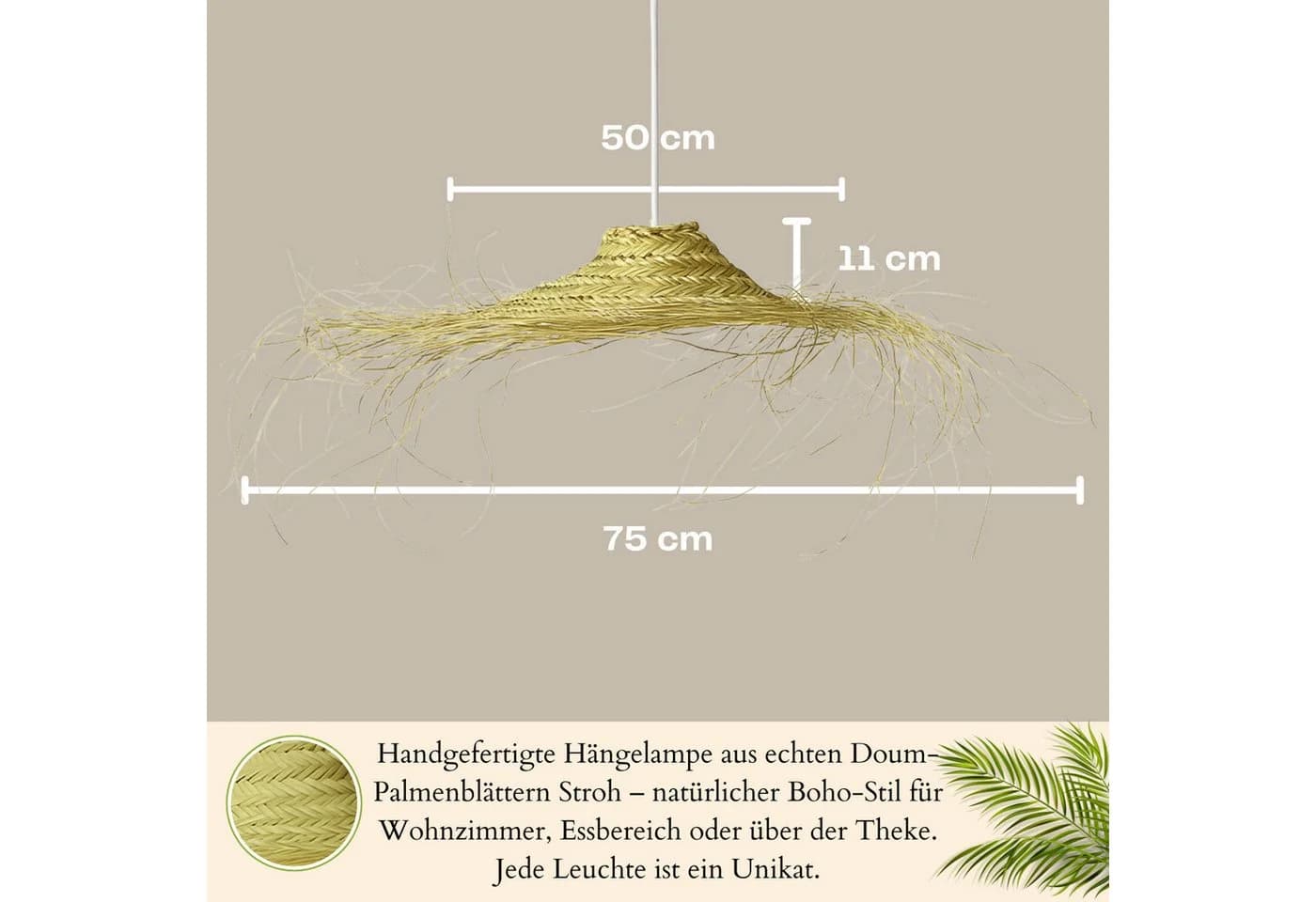 Marrakesch Orient & Mediterran Interior Pendelleuchte Mayari Boho Palmenblatt