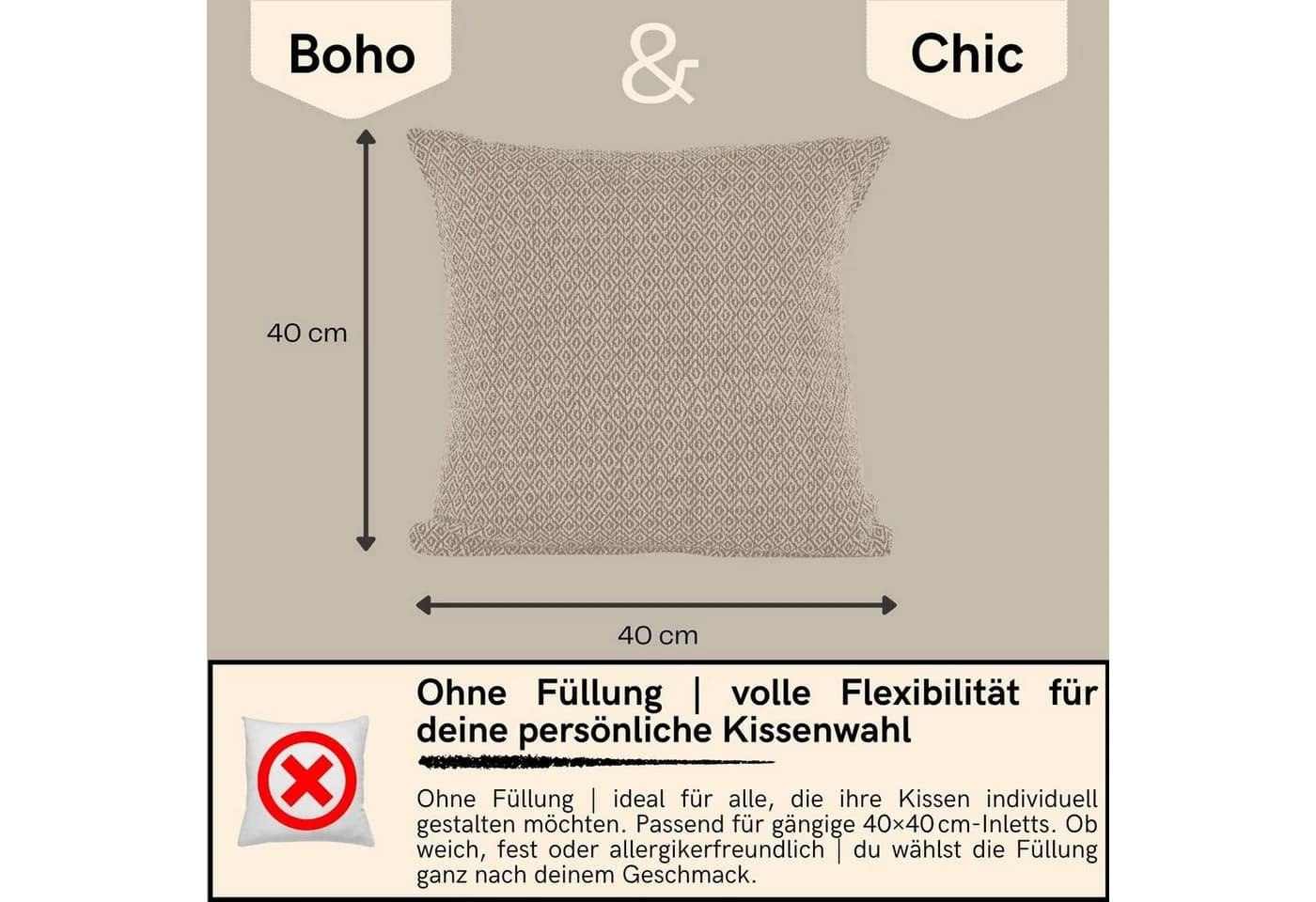 Marrakesch Orient & Mediterran Interior Zierkissen 2er Set Kissenbezüge Calix Grau 40cm Baumwolle Boho Handarbeit - Bild 3