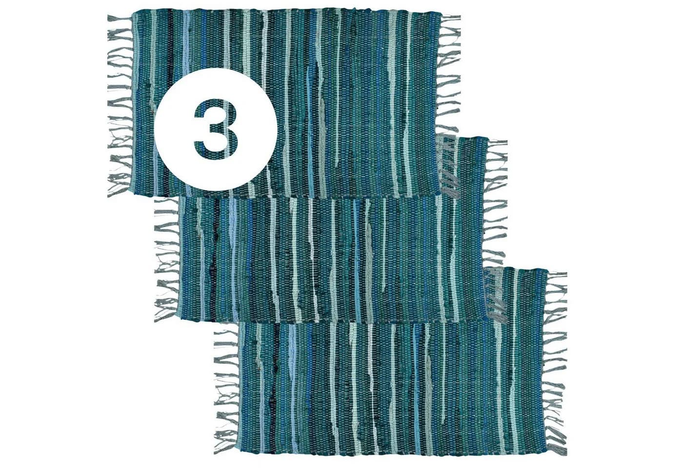 Marrakesch Orient & Mediterran Interior Badematte 3er Set Callum Blau Boho - Bild 2