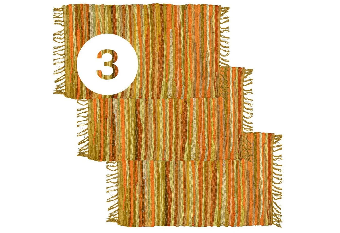 Marrakesch Orient & Mediterran Interior Badematte 3er Set Gelb Boho - Bild 2