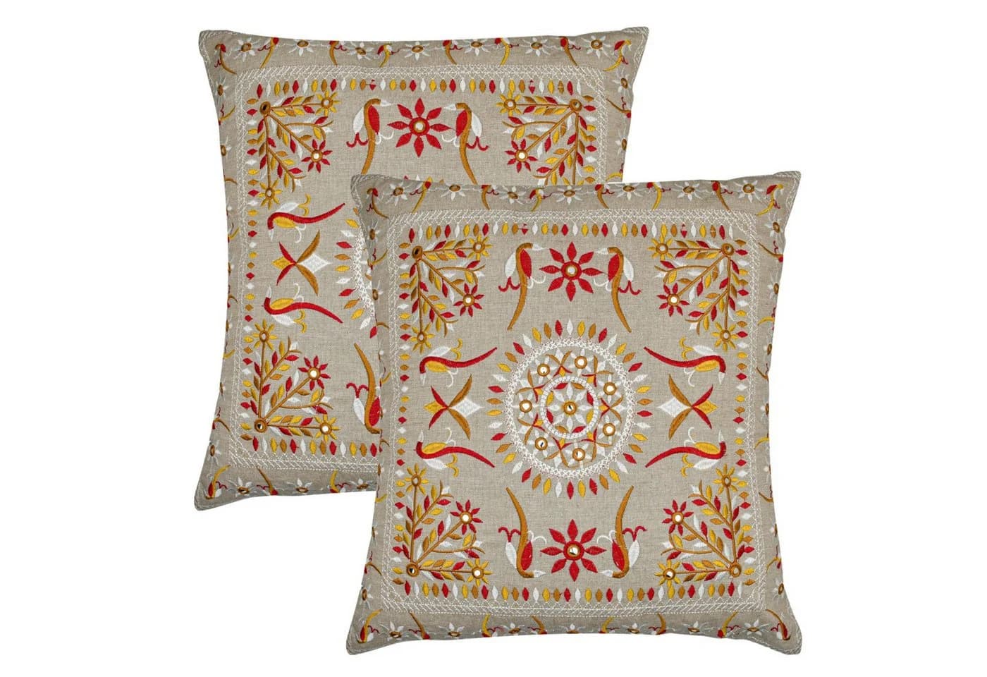 Marrakesch Kissenbezug 40x40cm Rot Boho Deko 2er Set - Bild 2
