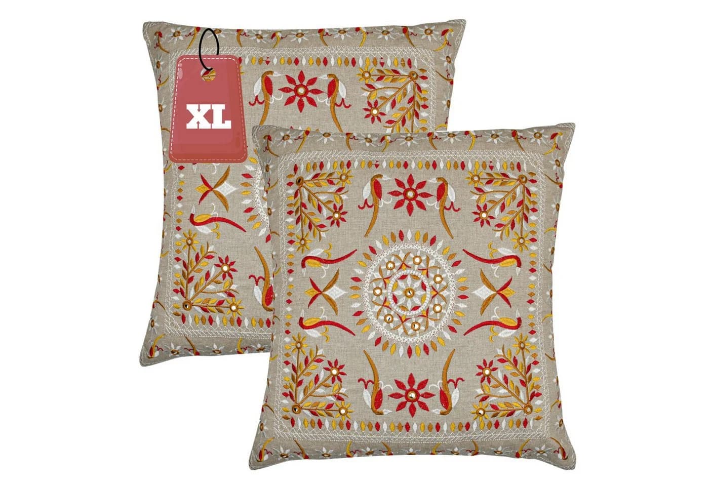Marrakesch Orient & Mediterran Interior Zierkissen 2er Set Lodge Rot 50x50cm Boho Deko - Bild 2