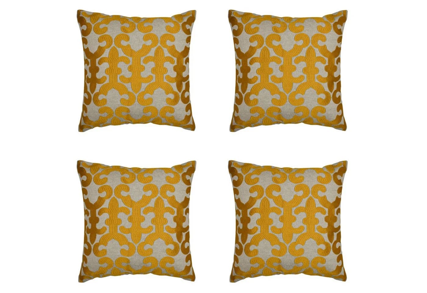 Marrakesch Orient & Mediterran Interior Zierkissen 4er Set Kissenbezug Handgefertigt Kayon Gold 40x40cm - Bild 2
