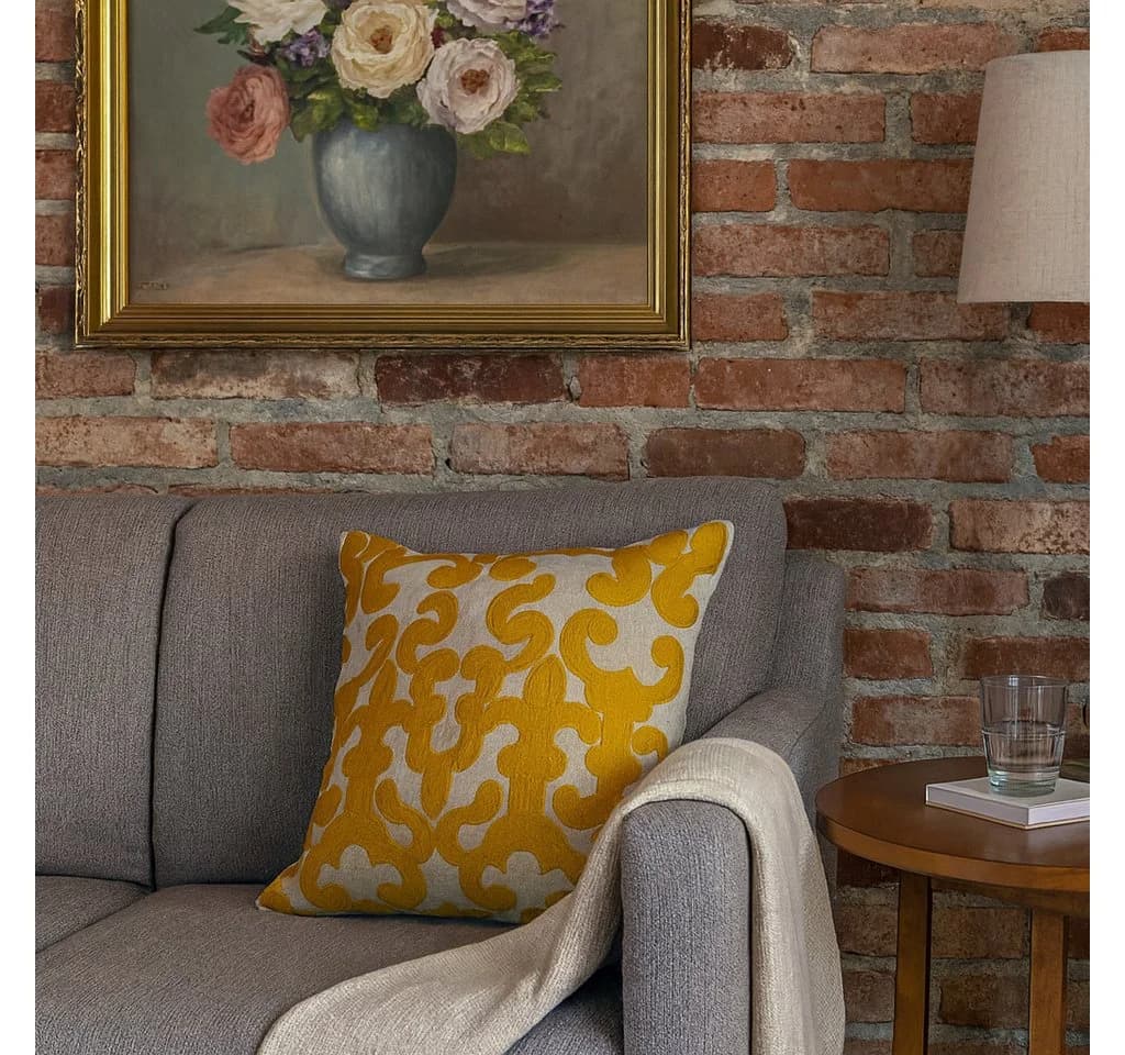 Marrakesch Orient & Mediterran Interior Zierkissen 4er Set Kissenbezug Handgefertigt Kayon Gold 40x40cm - Bild 5