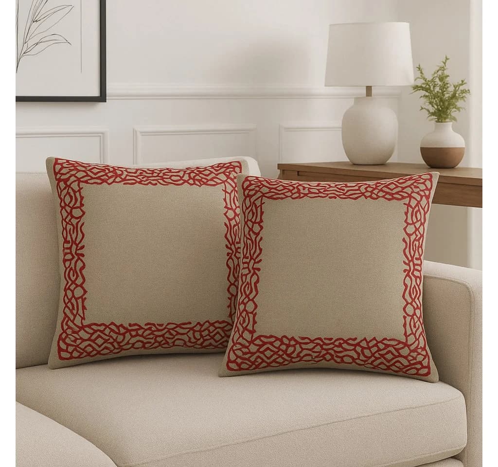 Marrakesch Orient & Mediterran Interior Zierkissen 4er Set Frisia Rot 40 cm