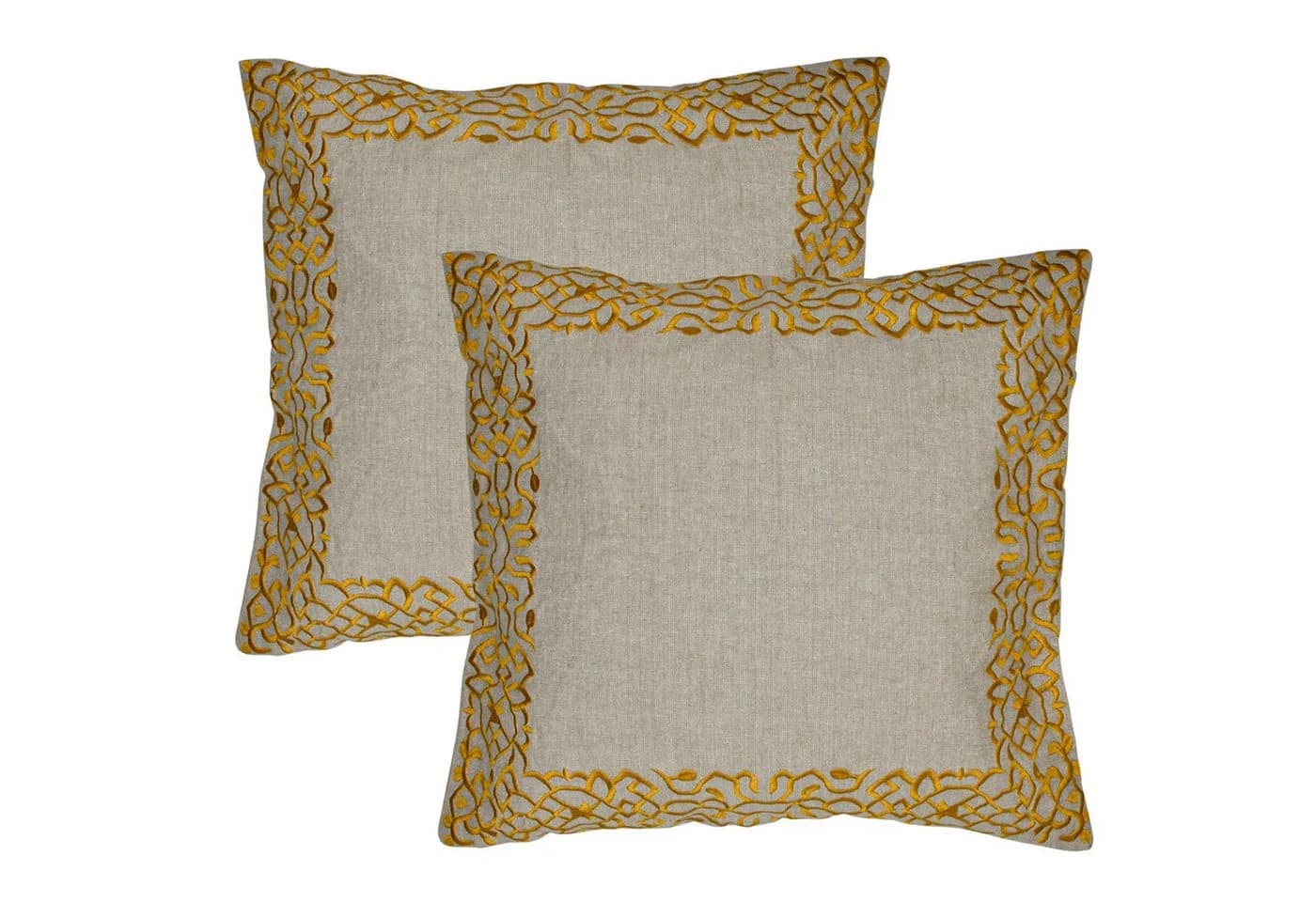 Marrakesch Orient & Mediterran Interior Zierkissen 2er Set Frisia Gold 40x40cm Boho Deko - Bild 2