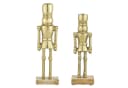 Marrakesch Orient & Mediterran Interior Dekofigur Nussknacker Gold 2er Set Aluminium Holzsockel Bild 2