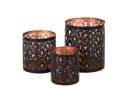 Marrakesch Orient & Mediterran Interior Teelichthalter 3er Set Zalia Schwarz, Handarbeit Bild 1