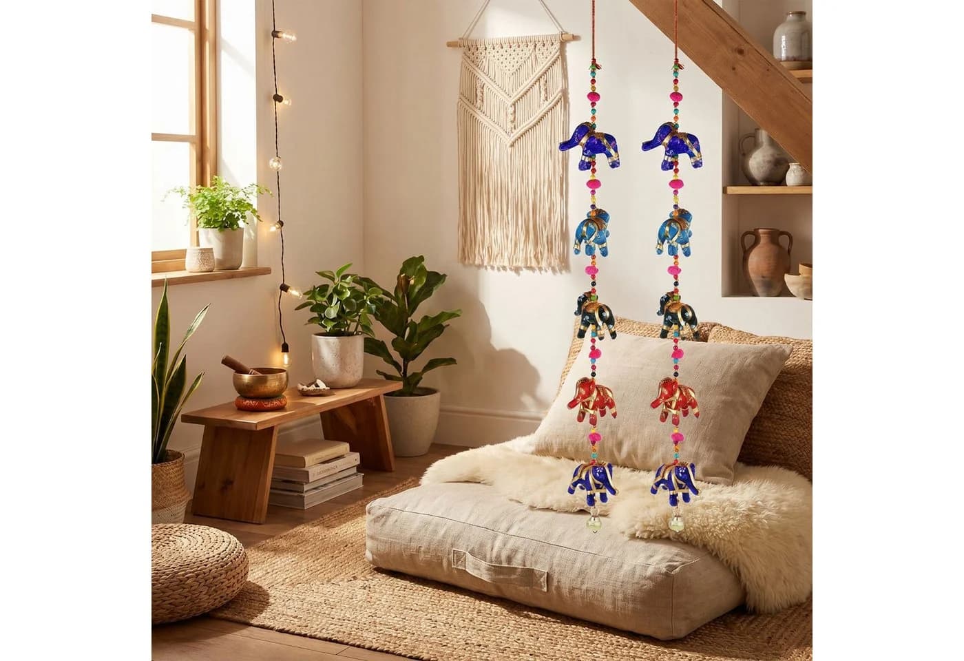 Boho Hängedekoration Elefantenzauber Bunt 80 cm