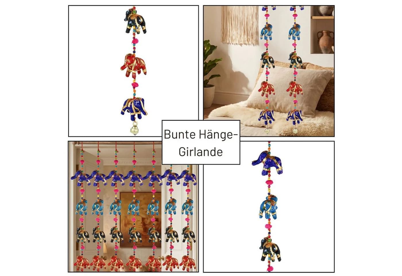 Boho Hängedekoration Elefantenzauber Bunt 80 cm - Bild 5