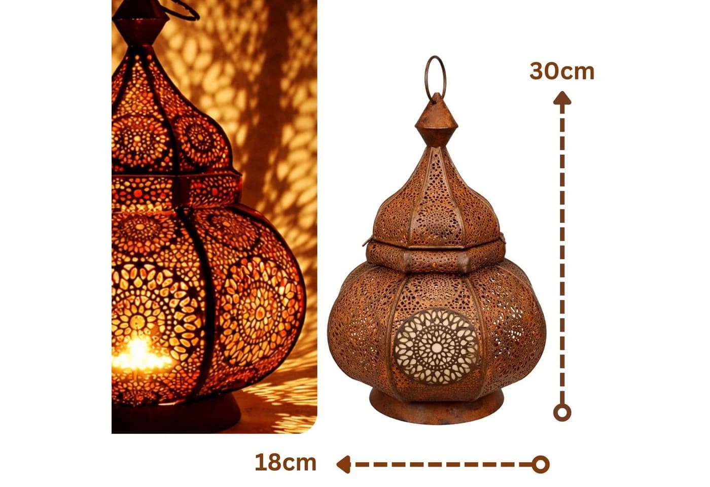 Marrakesch Orient Windlicht Lamis Rost Metall Handarbeit - Bild 3