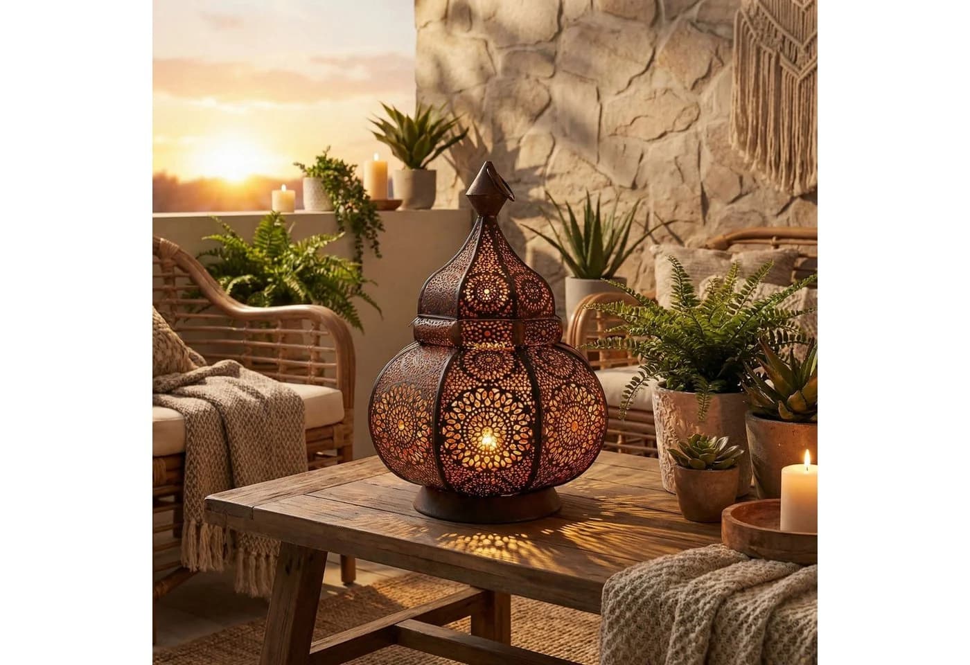 Marrakesch Orient Windlicht Lamis Rost Metall Handarbeit - Bild 4
