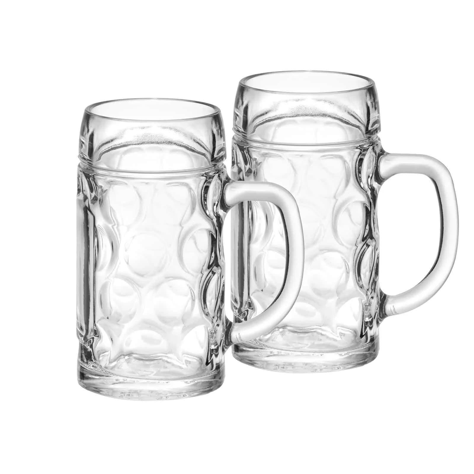 Van Well Bierkrug München 0,5 Liter 2er Set transparent Glas