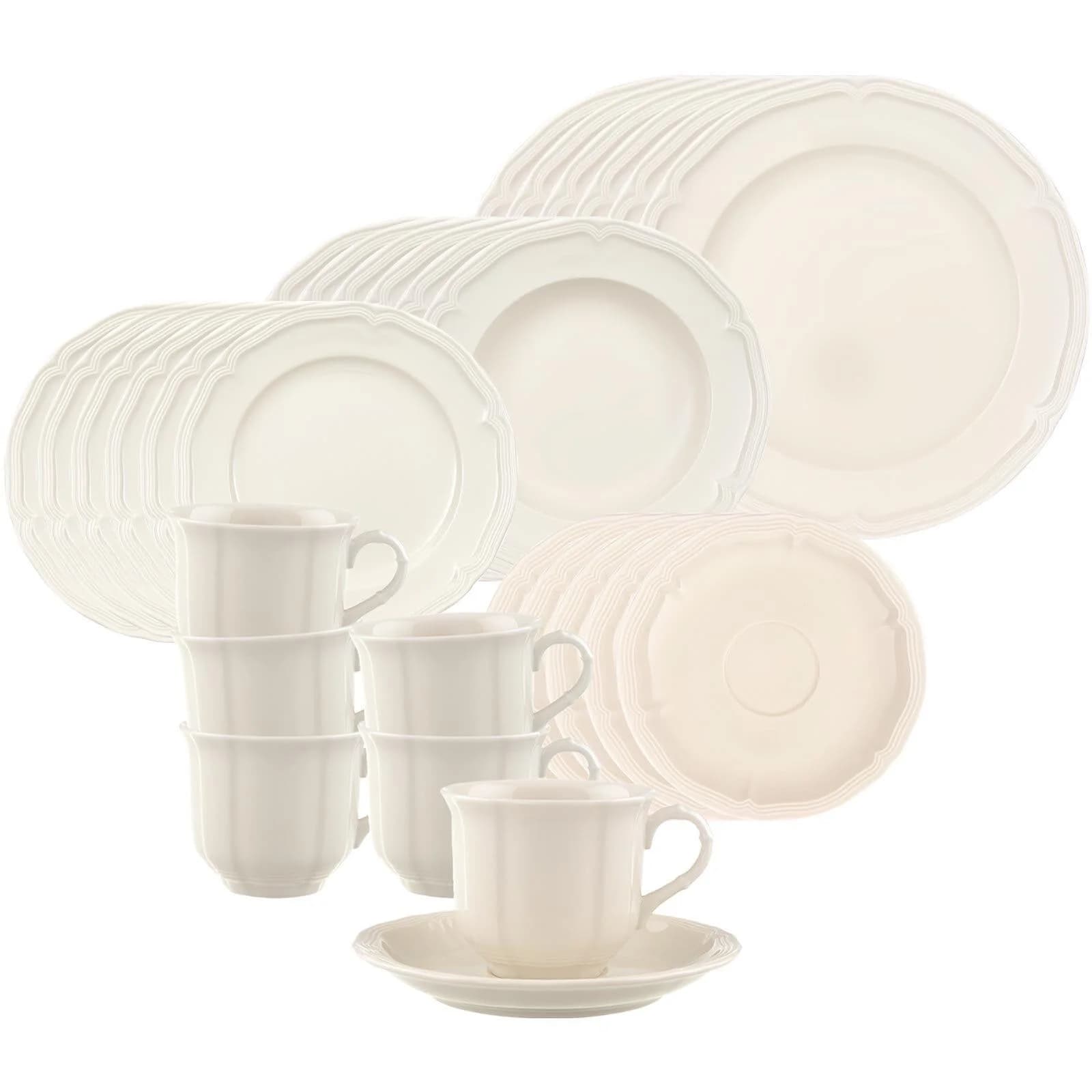 Villeroy & Boch Manoir 30er Set Geschirr-Set weiß Porzellan