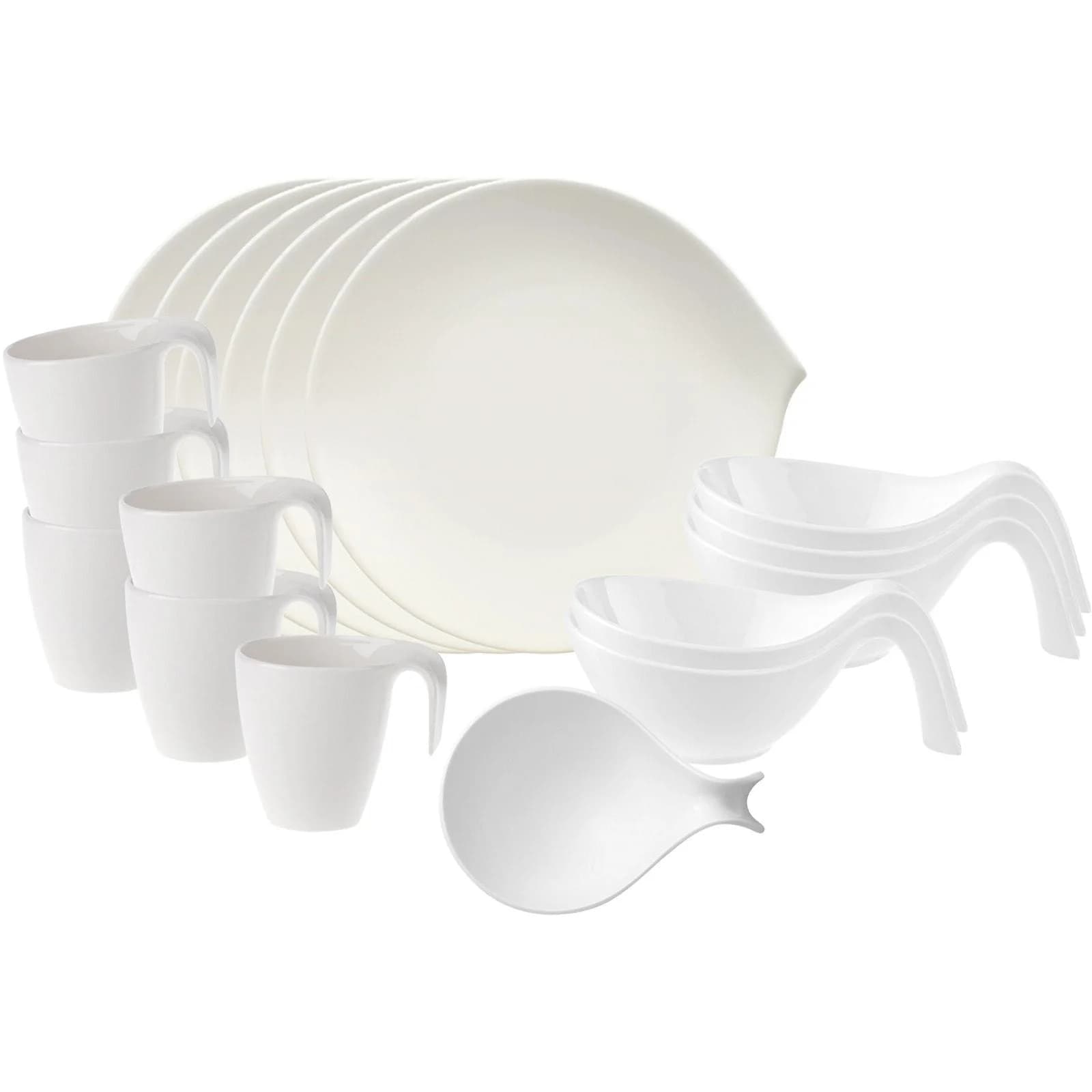 Villeroy & Boch Brunch-Set Flow 18-teilig Weiß Porzellan