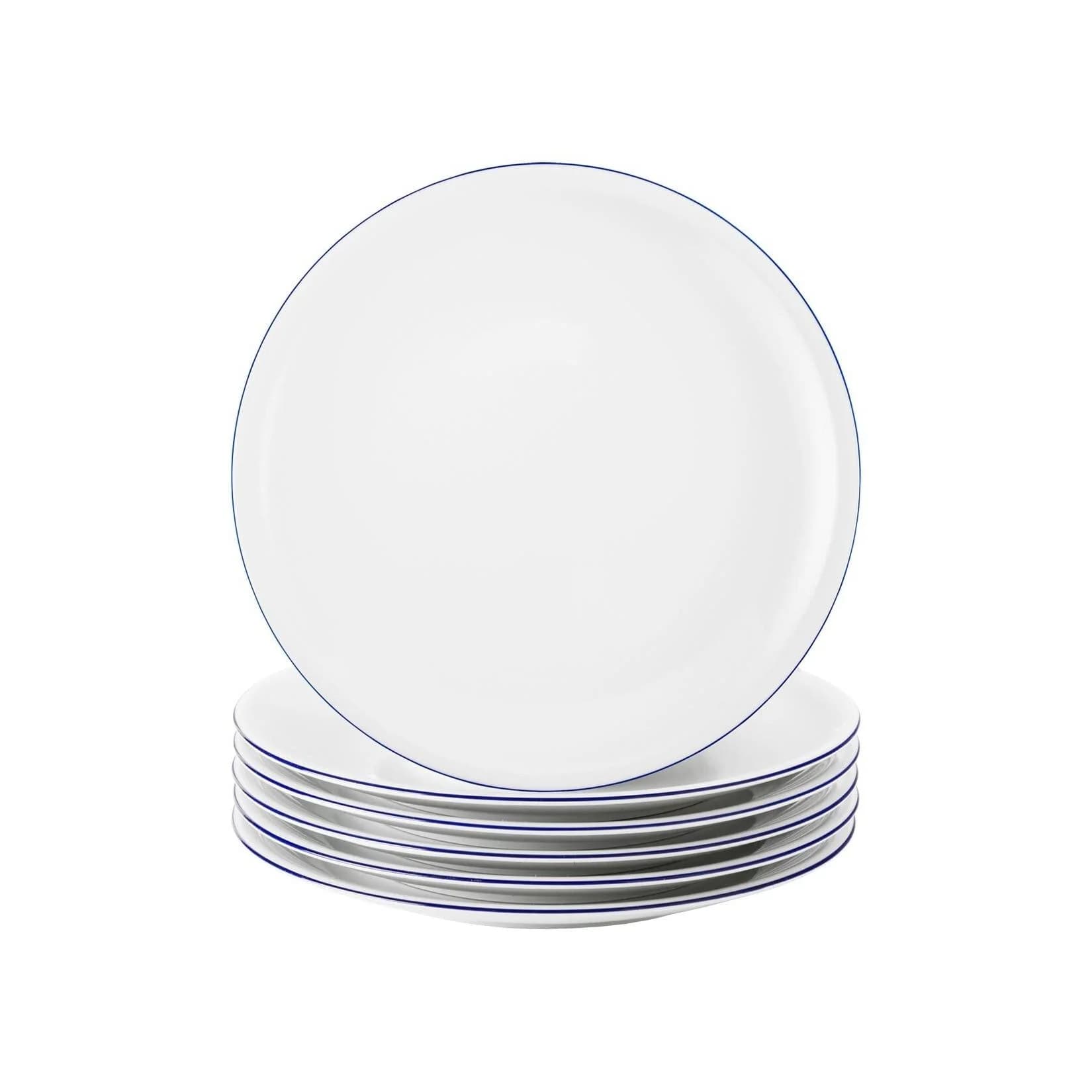 Seltmann Weiden Frühstücksteller Compact Blaurand 6er Set Weiß-Blau